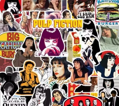 Pulp Fiction Stickers 50pk Mixed Movie Theme Pulp Fiction Stickers FREE SHIPPING - Image 1 of 4