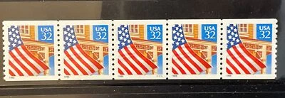 US PNC5 32c Flag Over Porch Stamp Sc# 2914 Plate S11111 MNH w/ Control Number - Image 1 of 2