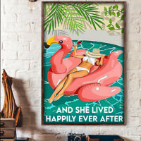 Tropical Pink Flamingo "SUMMER Sand & SUN"  Door/Wall Hanging Sign 13.5" X 9" 