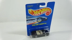 1991 Hot Wheels Die Cast Car Black Sparkle Custom Corvette #200 - #2898 - Picture 1 of 10