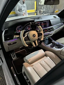 Original BMW X5 G05 Ivory White Heated Black Piano Custom Custom Steering Wheel - Picture 1 of 10