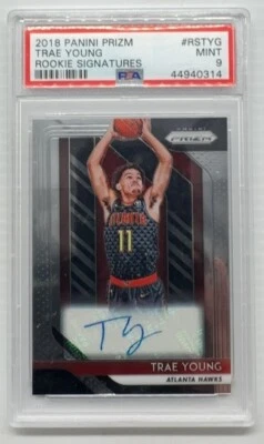 2018-19 Panini Prizm Trae Young Rookie Signatures Auto RC #RS-TYG PSA 9 Hawks Foto 1 de 2