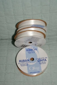 4 White Satin Offay Ribbon 1/4 " W x 10 Yard Spools Sewing Craft Fast Shipping - Picture 1 of 3