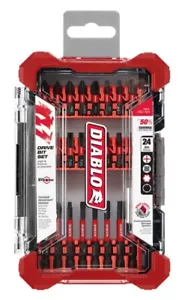NEW FREUD Diablo DSC-S24 24 pc Screwdriving DRIVE BIT TORQUE RESISTANT Set CASE - Picture 1 of 2