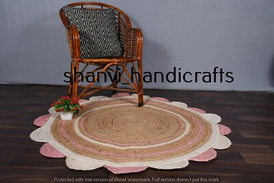 Braided Room Decoration Area Floor Living Carpet Natural Indian Jute Rag Rugs - Image 1 of 4