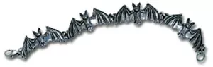 BAT CHAIN bracelet pewter ALCHEMY GOTHIC - Foto 1 di 3