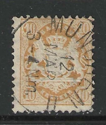 Germany states 1873 BAVARIA  10 Kreuzer Cote of Arms issue used  $ 100.00 - Image 1 of 2