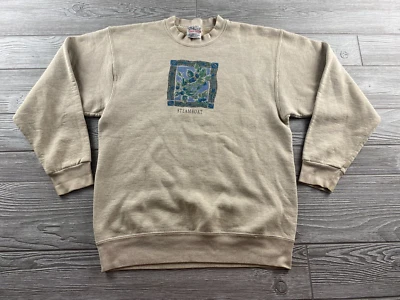 Suéter Vintage ONEITA Power-Sweats "Steamboat"/Cuello Redondo Beige Talla Mediana Foto 1 de 4