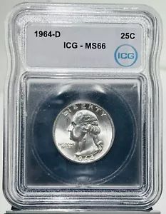 Cuarto Washington 1964-D MS66 certificado ICG - Imagen 1 de 2