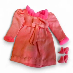 Mattel Barbie bambola piccolo fiocco vestito rosa raso #1483 vintage anni 60 - Foto 1 di 11