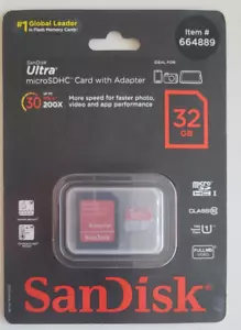 SanDisk Micro SD Card 32GB SDHC Memory Card with Adapter. - Picture 1 of 2
