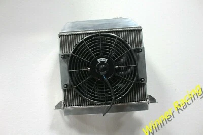 For Morgan Plus Four / +4 2.1L 1964-1968 MT Aluminum Radiator & 12" FAN - Image 1 of 4