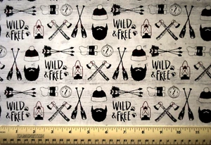 Brother Sister Designs Woodsmen Hunters Campers By the 1/4 yard cotton fabric - Picture 1 of 2
