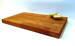 LARGE HANDMADE OAK CHOPPING BOARD THICK BUTCHERS BLOCK OILED 450x300x40mm - Picture 1 of 3