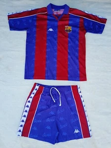 FC BARCELONA SPAIN 1997 1998 KAPPA Football Kit BOYS 14 Vintage Soccer Jersey - Picture 1 of 18