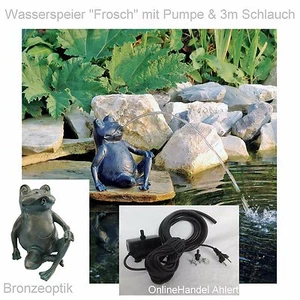 Pompa per laghetto sputa acqua rana laghetto da giardino fontana giardino figura immersione NUOVO - Foto 1 di 4