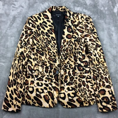 Jones Studio Blazer Womens 10 Animal Print Leopard Soft Career - Image 1 of 4