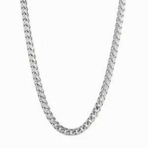 3mm Diamond Cut Franco Chain, 14k White Gold Men's Solid Gold Necklace 18in - Picture 1 of 6