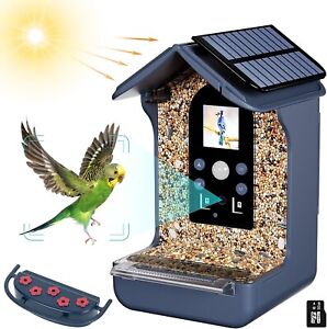 Smart Bird Feeder with Camera, Bozily 1080P HD Bird Feeders Camera Solar Powered