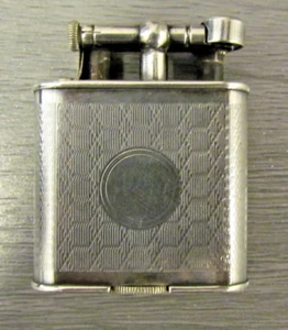 Dunhill Silver Plated Lighter Diamond Pattern 143752 Antique Art Deco - Picture 1 of 7