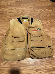 Gary Yamamoto Cebo Personalizado Para Hombres Talla XL Marrón Bordado Chaleco de Pesca Cremallera RARO - Imagen 1 de 10