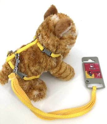 Small Pet Adjustable Harness & Leash, Safety Walking Lead (Yellow Polka dot) - Image 1 of 4