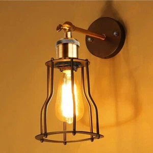 Moderne industrielle Vintage Retro Käfig Wandleuchte Wandleuchte Lampe Befestigung UK - Bild 1 von 8