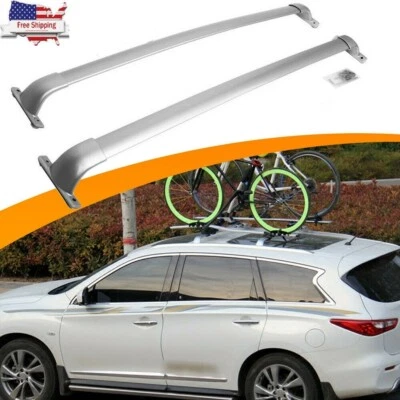 Barras transversales para portaequipajes de techo para Infiniti (2014-2021) QX60 y JX35 - Barras transversales plateadas  Foto 1 de 4