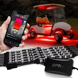 OPT7 Golf Cart LED Neon Light Under Glow Strip Bluetooth for Caddy Club Car EZGO - Picture 1 of 7