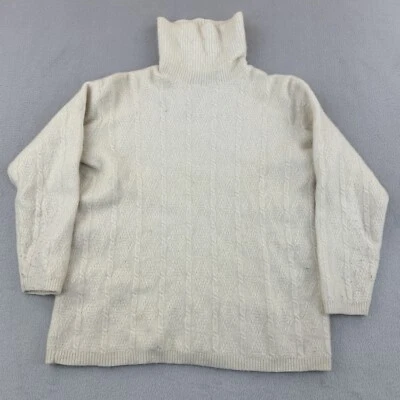 Suéter Jeanne Pierre Mujer Mediano Crema Lana de Cordero Cabello de Conejo Cable De Colección Foto 1 de 4