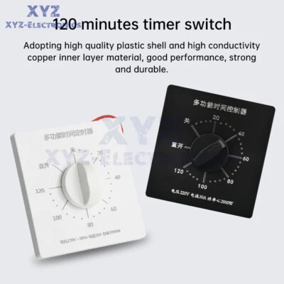 120 Minutes Timer Switch 220V Countdown Auto Power Off Mechanical Timer Control - Image 1 of 4