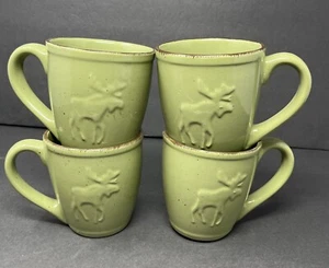 Bass Pro Shops WILDERNESS Muster Elch Hirsch grün Kaffeetassen 4er Set - Bild 1 von 6