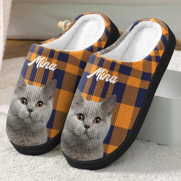 Zapatillas Personalizadas para Mascotas, Foto Personalizada Pata-algunos Halloween, Regalo para Amantes de los Gatos Perros Foto 1 de 1