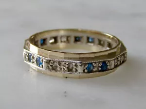 Ring Sterling Silver 925, 9CT & Spinel - 1950s Size N- (Q2-10V) - Picture 1 of 8