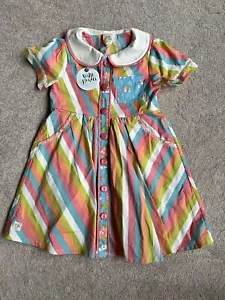 Wild Flowers Girls Dress daydream believer Rainbow Row Stripe Mushroom Pocket 4 - Picture 1 of 7