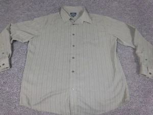 Croft & Barrow Mens Shirt Large Green classic fit striped button down - Picture 1 of 14