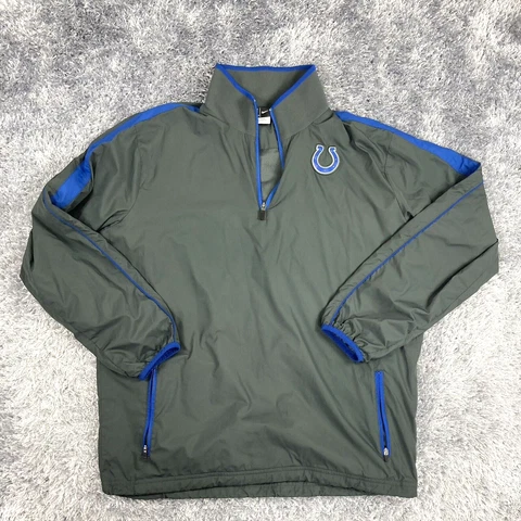 Indianapolis Colts Sweater Mens Small Gray Nike Golf 1/4 Zip On Field Pullover Cover