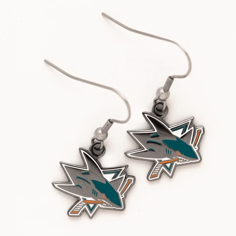SAN JOSE SHARKS NHL DANGLE EARRINGS Cover