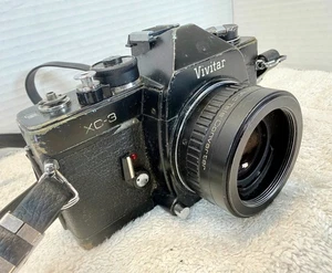 Cámara SLR de película Vivitar XC-3 35 mm con teleconvertidor automático Vivitar 2X-1 - sin probar - Imagen 1 de 7
