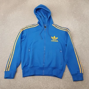 Adidas Damen Hoodie mittelblau gelb Reißverschluss Track SST Firebird Originals Y2K - Bild 1 von 14