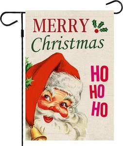 Santa Clause Garden Flag, Christmas Flags 12x18 Double Sided for Outside, Winte - Picture 1 of 7