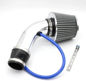 3 Inch Universal Cold Air Intake Kit, Aluminum Induction Flow Hose silver  - Bild 1 von 8