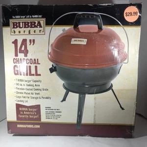 Bar-B-Q Bubba Burger 14" Holzkohleverschluss Grill Heckklappe 145 qm in. Neuer offener Karton - Bild 1 von 4