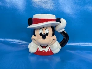 Vintage 3D Disney Minnie Mouse Head Holding Hat Coffee Tea Ceramic Mug Cup - Picture 1 of 7