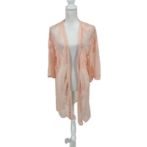 Miss Chievous Apricot Embroidered Lace Mesh Kimono L/XL - Foto 1 di 9