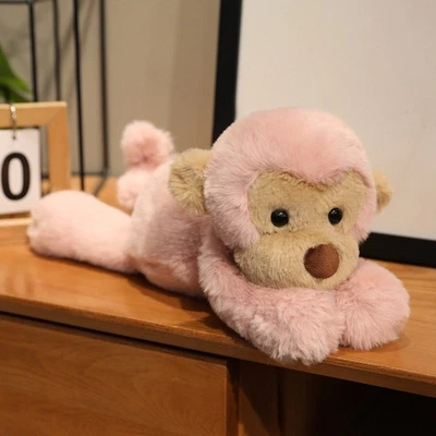 Jelly Medium Smudge Monkey Plush Toys Pink Stuffed Animal Doll 40CM Gift Cat - Image 1 of 4