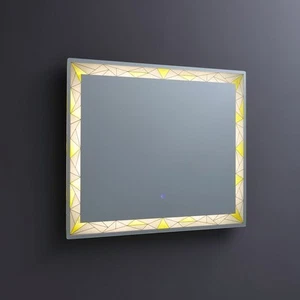 Kiamami Valentina Specchio 90x70 con decorazione satinata e colorata illuminata - Foto 1 di 8