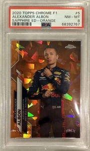 Topps Chrome Sapphire F1 Alexander Albon Formula 1 #5 2020 naranja/25 RC PSA 8 - Imagen 1 de 2
