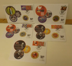 SPIRIT OF THE 60's SIXTIES 5x farbige Medaillonhüllen datiert 2007 FDC's - Bild 1 von 12