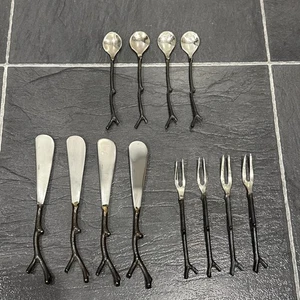 Zweig rustikal kleines Besteck Silberbesteck Set 12 Teelöffel Baum Zweig Natur Japan - Bild 1 von 6